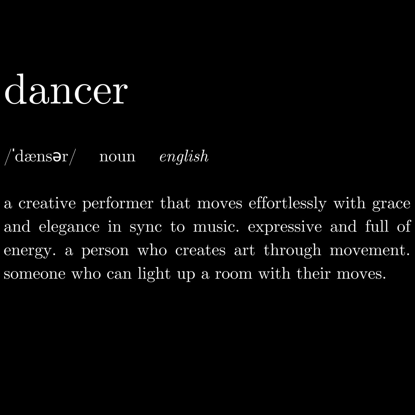 Dancer Definition Kids T-Shirt