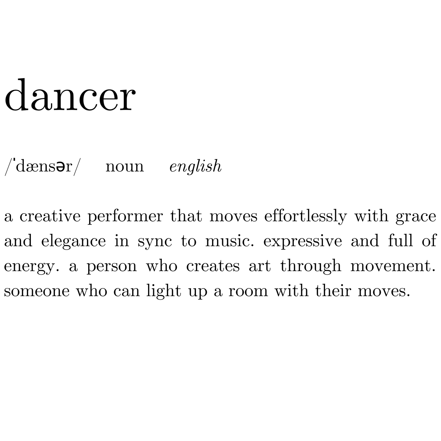 Dancer Definition Kids T-Shirt