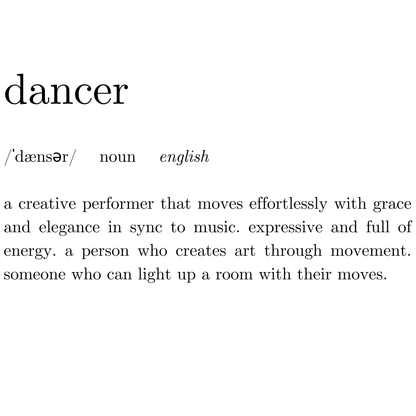 Dancer Definition Kids Hoodie