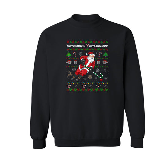 Happy HockeyDays Ugly Sweater Kids Crewneck